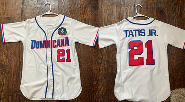 Men's Dominican #21 Tatis White Stitched Baseball Jersey